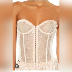 Forever 21 Cream Corset with Sparkling Silver Details